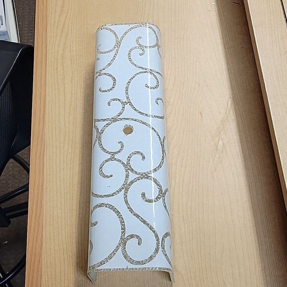 13" VTG White Glass Vanity Sconce Wall Light Shade Rectangle 1/2" Fitter MCM - Picture 8 of 9